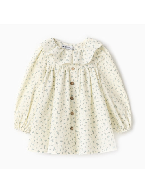 Платье для девочки KAFTAN: Summer cotton на пуговицах, цвет молочный, рост 98-104 см