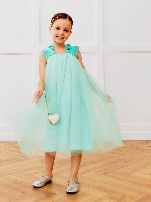 Платье нарядное для девочки MINAKU: PartyDress, цвет мятный, рост 122-128 см