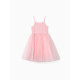 Платье нарядное для девочки MINAKU: PartyDress с пышной юбкой, розовое, рост 122-128 см
