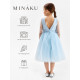 Платье нарядное для девочки MINAKU: PartyDress, голубое, рост 110-116 см