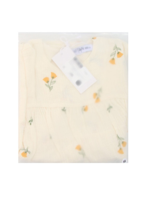 Платье из муслина для девочки KAFTAN «Цветы», белое, рост 98 см