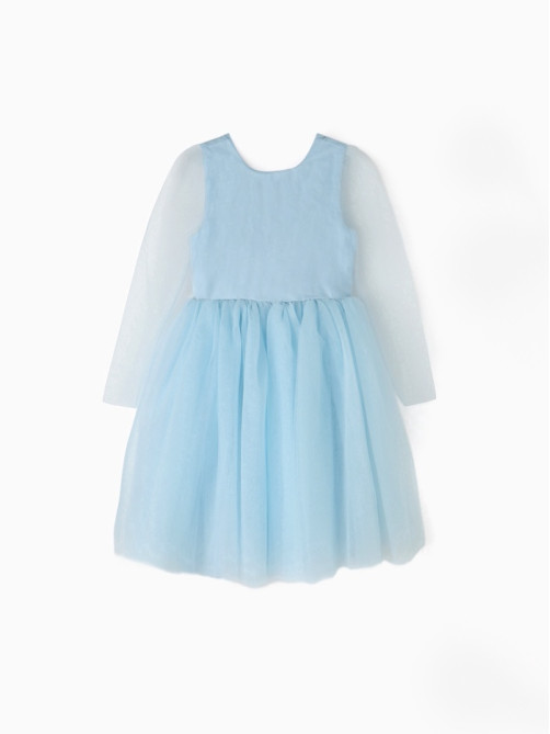 Платье нарядное для девочки MINAKU: PartyDress, голубое, рост 104-110 см