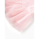 Платье нарядное однотонное для девочки MINAKU: PartyDress, розовое, рост 98 см