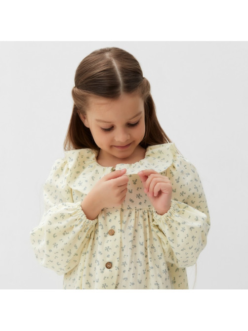 Платье для девочки KAFTAN: Summer cotton на пуговицах, цвет молочный, рост 98-104 см