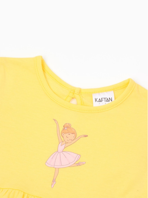 Платье для девочки KAFTAN «Балерина» с длинным рукавом, жёлтое, рост 104-110 см