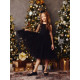 Платье нарядное для девочки MINAKU: PartyDress с рукавами, чёрное, рост 104-110 см