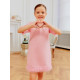 Платье нарядное для девочки MINAKU: PartyDress с перьями, розовое, рост 110-116 см
