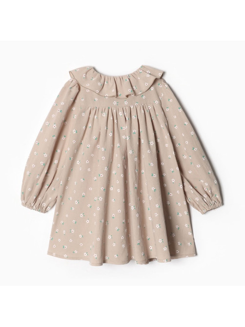 Платье для девочки KAFTAN: Summer cotton с воротником, бежевое, рост 86-92 см