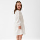 Платье для девочки MINAKU: Cotton collection с воротником, белое, рост 116-122 см