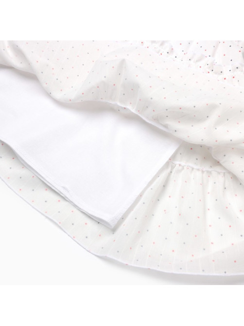 Платье для девочки MINAKU: Cotton collection в горошек, белое, рост 122-128 см