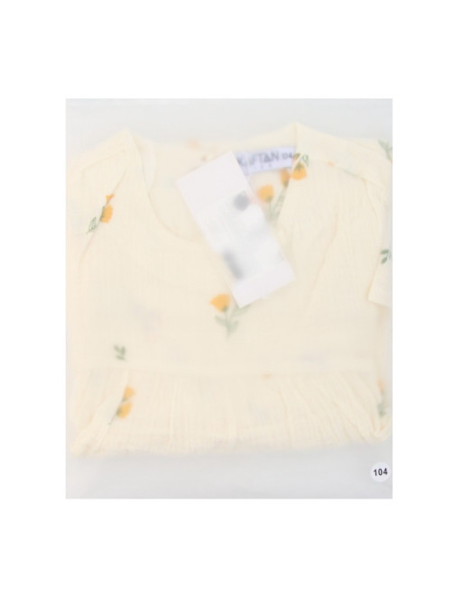 Платье из муслина для девочки KAFTAN «Цветы», белое, рост 104 см