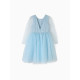 Платье нарядное для девочки MINAKU: PartyDress, голубое, рост 128-134 см