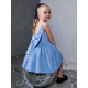 Платье нарядное для девочки MINAKU: Party Dress с бантом, голубое, рост 104-110 см