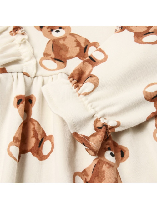 Платье с рюшами для девочки KAFTAN «Мишки», бежевое, рост 86-92 см
