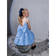 Платье нарядное для девочки MINAKU: Party Dress с бантом, голубое, рост 104-110 см