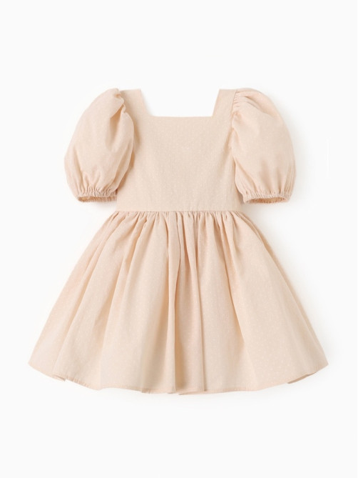 Платье нарядное для девочки с подъюбником MINAKU: PartyDress, цвет молочный, рост 104 см