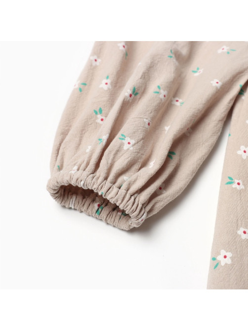 Платье для девочки KAFTAN: Summer cotton с воротником, бежевое, рост 86-92 см
