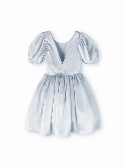 Платье нарядное для девочки MINAKU: PartyDress с рукавами, голубое, рост 104 см