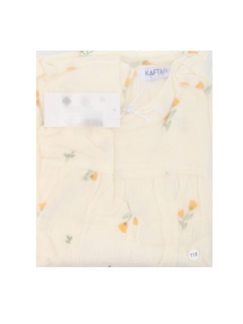 Платье из муслина для девочки KAFTAN «Цветы», белое, рост 110 см