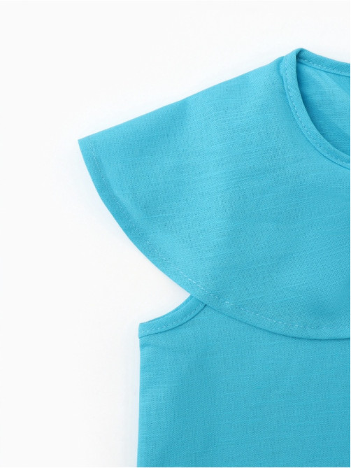 Платье для девочки, MINAKU: linen summer, голубое, рост 104 см