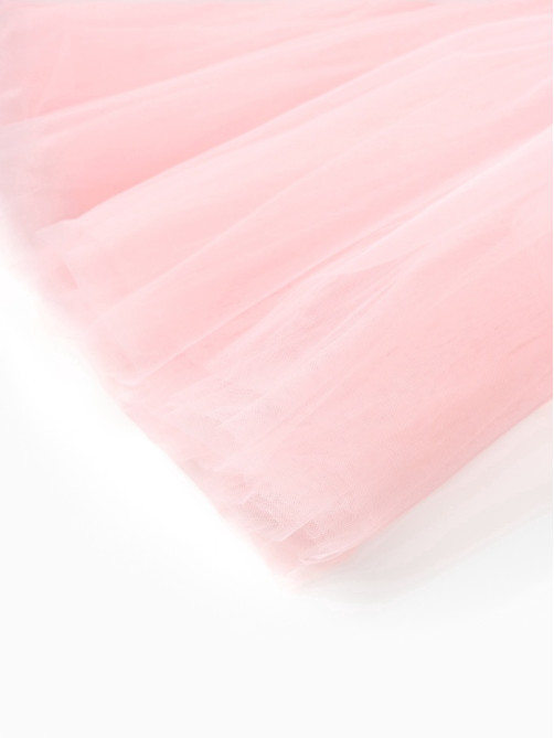 Платье нарядное для девочки MINAKU: PartyDress с пышной юбкой, розовое, рост 104-110 см