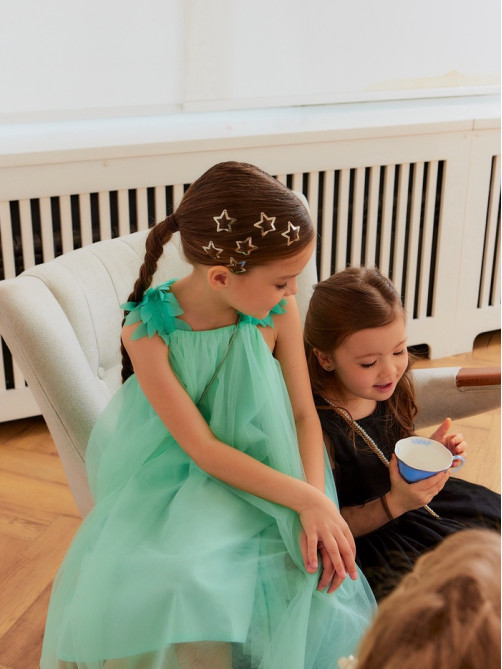 Платье нарядное для девочки MINAKU: PartyDress, цвет мятный, рост 104-110 см