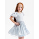 Платье нарядное для девочки MINAKU: PartyDress с рукавами, голубое, рост 104 см