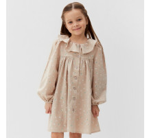 Платье для девочки KAFTAN: Summer cotton с воротником, бежевое, рост 86-92 см