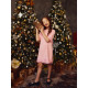 Платье нарядное для девочки MINAKU: PartyDress с перьями, розовое, рост 110-116 см