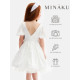 Платье нарядное для девочки MINAKU: PartyDress с рукавами, цвет молочный, рост 110 см