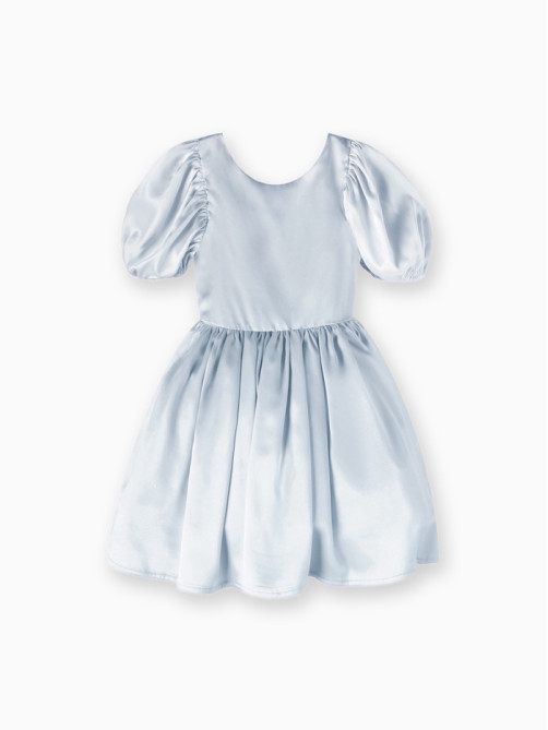 Платье нарядное для девочки MINAKU: PartyDress с рукавами, голубое, рост 116 см