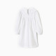 Платье для девочки MINAKU: Cotton collection с воротником, белое, рост 116-122 см