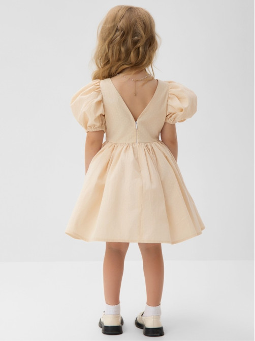 Платье нарядное для девочки с подъюбником MINAKU: PartyDress, цвет молочный, рост 104 см