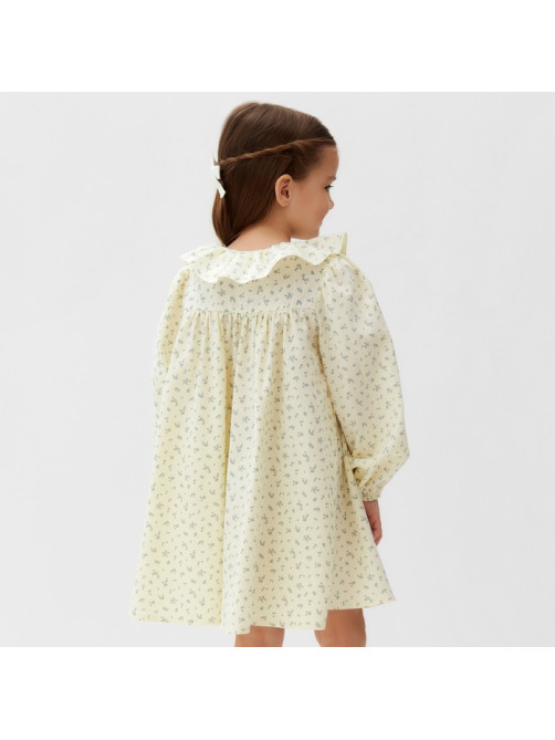 Платье для девочки KAFTAN: Summer cotton на пуговицах, цвет молочный, рост 110-116 см