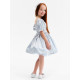 Платье нарядное для девочки MINAKU: PartyDress с рукавами, голубое, рост 104 см