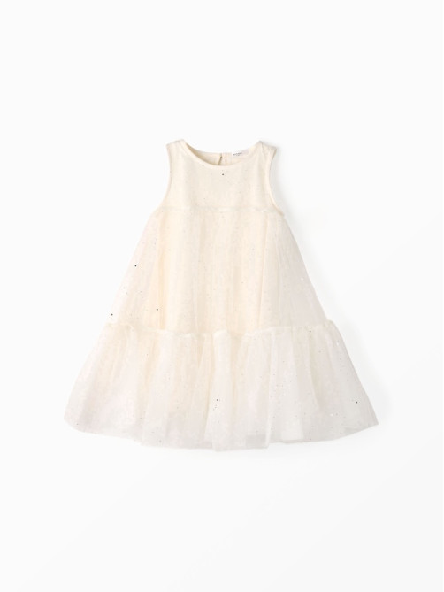 Платье нарядное для девочки MINAKU: PartyDress, цвет молочный, рост 116 см