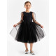 Платье нарядное для девочки MINAKU: PartyDress с рукавами, чёрное, рост 122-128 см