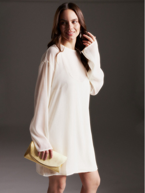 Платье мини женское с подкладом MINAKU: Casual Collection, белое, размер 48