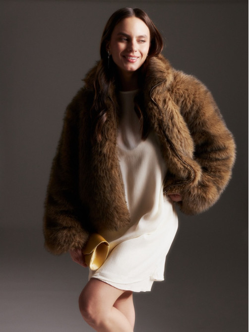 Платье мини женское с подкладом MINAKU: Casual Collection, белое, размер 48