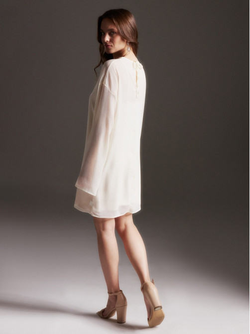 Платье мини женское с подкладом MINAKU: Casual Collection, белое, размер 48