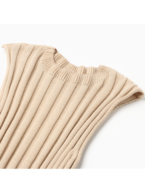 Платье вязаное миди женское MINAKU: Knitwear collection, бежевое, размер 44
