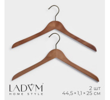 Плечики - вешалки LaDо́m Retro, 44.5×1.1×25 см, 2 шт., деревянные