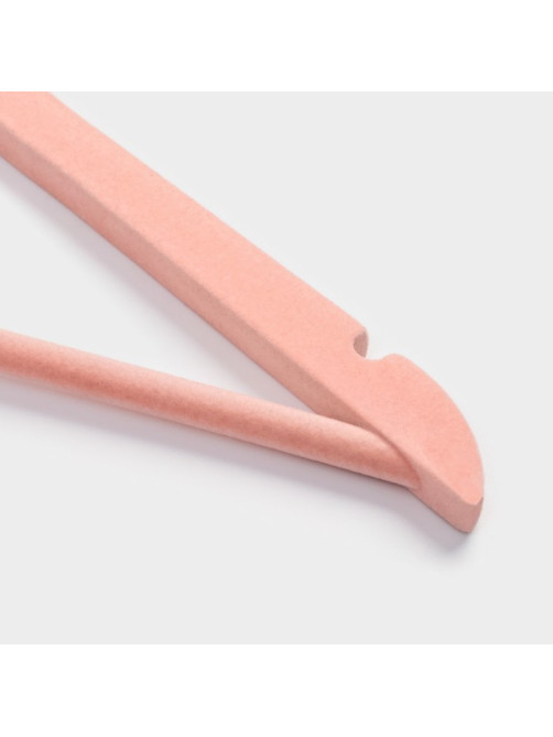Плечики - вешалки для одежды LaDо́m Rose Gold, 44.5×1.2×23 см, 2 шт., с перекладиной, покрытие вельвет, широкие плечики, розовые