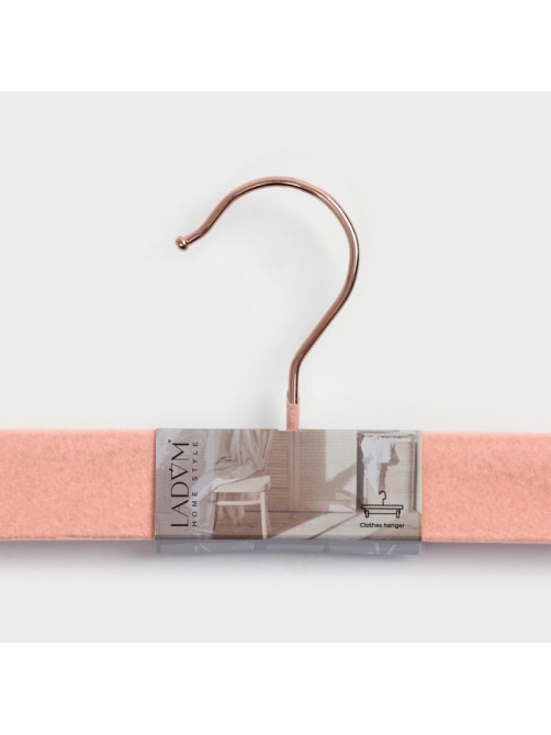 Вешалка для брюк и юбок LaDо́m Rose Gold, 33×3×12 см, покрытие вельвет, розовая