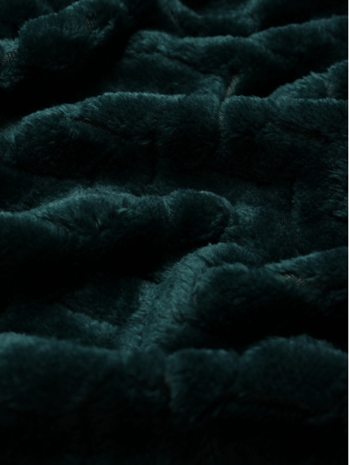 Плед «Этель» Zig-zag, 200×220 см, корал-флис, изумрудный