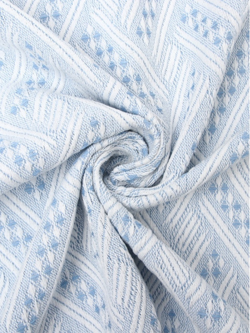 Плед с бахромой «Этель» Home, 130×180 см, жаккард, голубой