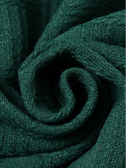 Плед с бахромой «Этель» Emerald, 130×180 см, жаккард