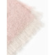 Плед с бахромой «Этель» Light pink, 135×180 см, светло-розовый