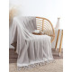 Плед с бахромой «Этель» Gray beige, 135×180 см, бежевый