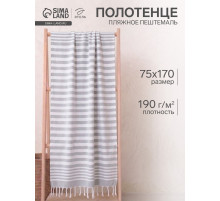 Полотенце пляжное пештемаль «Этель», 75×170 см, серое